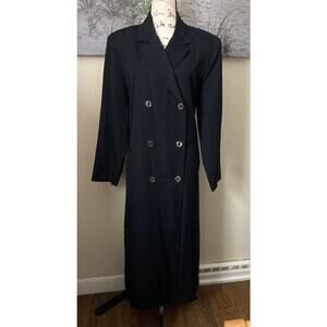 J Crew women's vintage black lightweight wool classic trench coat, size 12